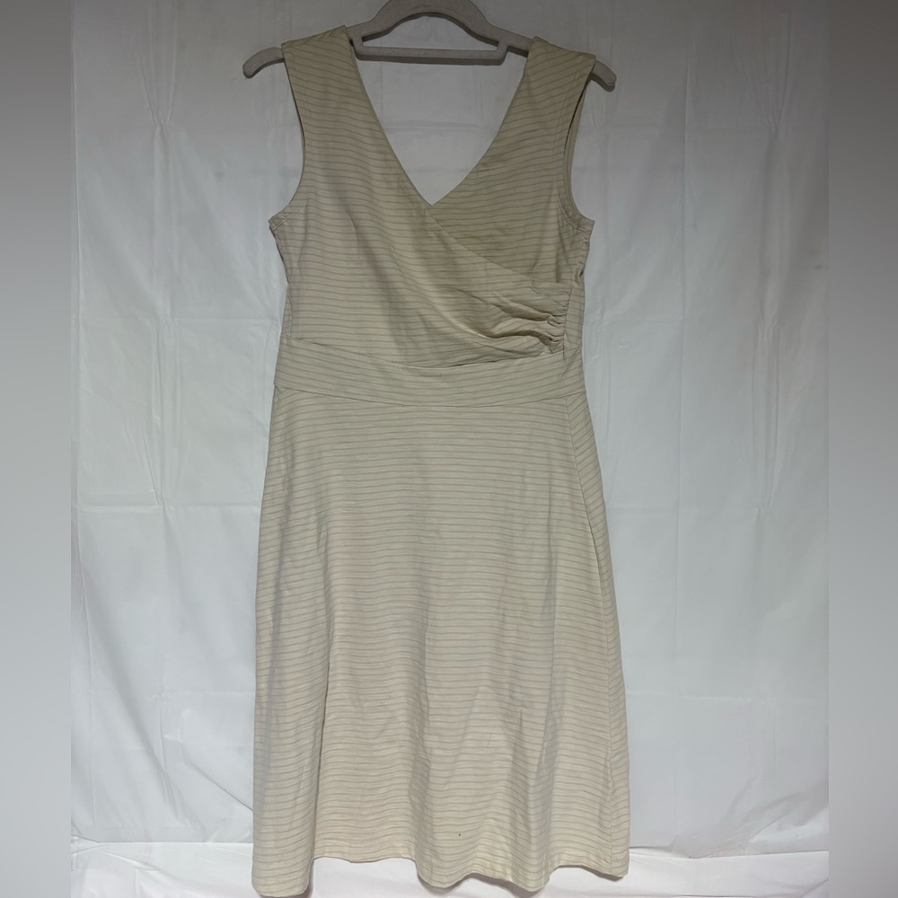 Patagonia Cream Striped Sleeveless Dress